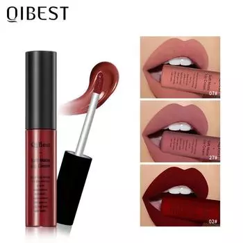 QIBEST 34 цвета Матовый антипригарный невыцветающий блеск для губ Матовая жидкая помада для макияжа
