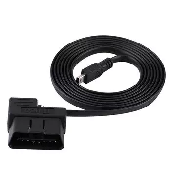 Qiilu Mini USB Cable Car OBD-II OBD2 EOBD 16 Pin Diagnostic Extension Adapter 180mm