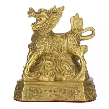 Qilin Украшение Латунь Главная Настольная Статуэтка Коллекция Счастливые Животные Ремесла Украшения