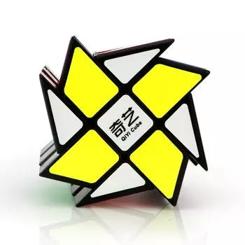 Qiyi 3x3 кубик ветряной мельницы, волшебная головоломка, головоломка, матовая наклейка, 56 мм, обучающие черные извилистые игрушки без наклеек для детей