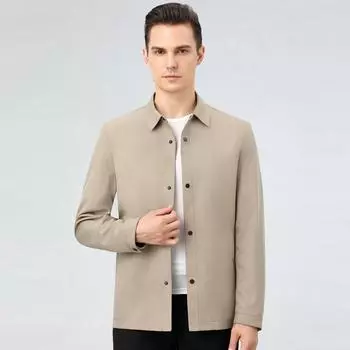 Quality spring new style men s young and middle-aged jacket men s casual buttoned jacket jacket lapel short casual top 165