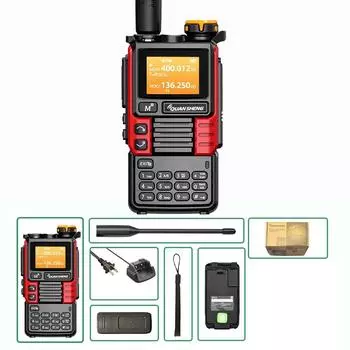 Quansheng UV-K6 Модернизация UV-K5 (99) Переговорное устройство 5 Вт, радиостанция воздушного диапазона, тип C, зарядка, UHF, VHF, DTMF, FM, скремблер, NOAA, беспроводная частота красный