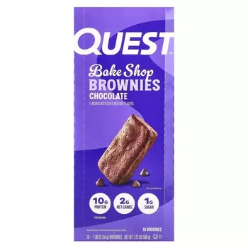 Quest Nutrition, Печенье Bake Shop Brownies, шоколадное, 10 пирожных, 1,98 унции (56 г) каждый