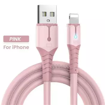Quick Charge USB Cable For iPhone 14 13 12 11 Pro Max XS X 6s 7 8 Plus Origin Mobile Phone Charger Cord Data Charger Wire 1/1.5/2M AVE 1M розовый