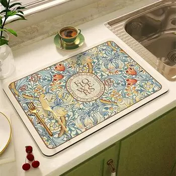 Quick Dry Drain Pad Super Absorbent Dish Drying Mat Tableware Coffee Machine Mats Dinnerware Cups Table Placemat Drainage Rugs 30x40 cm
