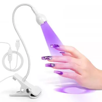 Quicky Dry Nail Manicure Dryer Mini LED Nail Lamps Portable 3W Flexible Gooseneck Lamp for Home DIY Professional Nail Art Tools розовый