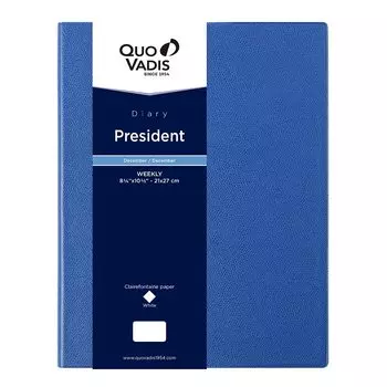 QUOVADIS Planner Diary Starts December A4 21 x 27 English Blue Ocean QUOVADIS qv01601bl [2025 Edition] President/Anpara (Weekly Vertical, 2024, cm,