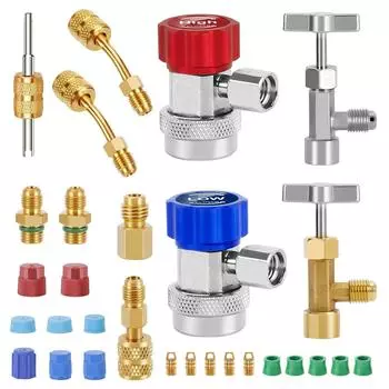 R134A Adapter Set Conversion Adapters Straight Adapters Air Conditioner Tool System Repair Tool Perfect for Technicians