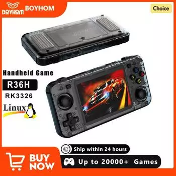 R36H ретро портативная игровая консоль 3,5-дюймовый IPS экран 10000+ игр эмулятор ARKOS для PS1/PSP/DC/N64/SS