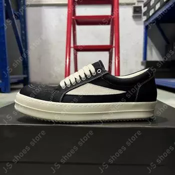 R-o Outdoor Twill Fabric Black Canvas Low Top Shoes Sneaker Men Shoe Retro Design Lace Up Women Casual Sneakers 34