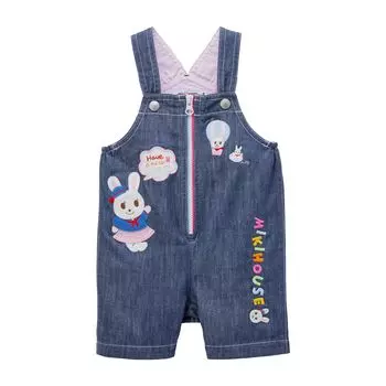 Rabbit Logo Baby S Navy Blue [MIKI HOUSE] Overalls, Half-length Overalls, Pants, Girls, Babies, Kids, Clothes, Children s Clothes, 12-3305-141 тёмно-синий