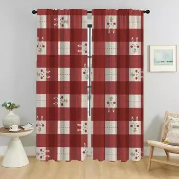 Rabbit Window Curtain for Room 2 Panel Modern Living Room Curtains Halloween Decoration Home Interior Curtains Partition Shades W50xH70cmx2pcs-CL