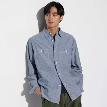 Рабочая рубашка UNIQLO Hickory с длинным рукавом