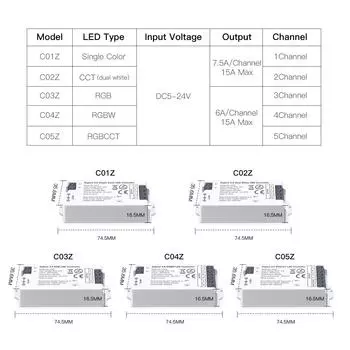 Работа для Tuya Smart Life Zigbee 3.0 LED контроллер для дома Smart Light Strip Switch Dimmer Single Color, CCT, RGB, RGBW, RGBCCT