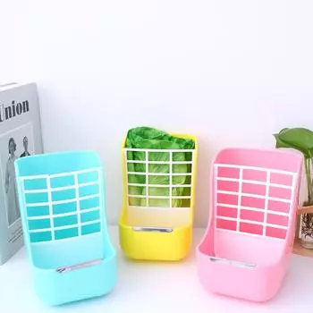 Rack Food Container Rabbit Hay Feeder Small Animal Supplies Rabbit Feeding Bowl Hamster Feeder синий