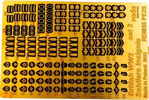 Rad Miniature British Soldier Insignia Etched Parts Set 2 Пластиковые детали для модели RDM35PE25 1/35