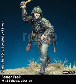 Rad Miniature World War II German Private First Class Normandy 1944 Resin Kit RDM35040 1/35 Waffen-SS Throwing!