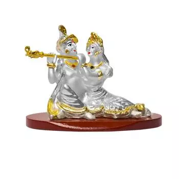 Radha Krishna Idol for Car Dashboard, Home Decor Showpiece, Puja|Religious Statue for Peace and Prosperity|Luxury Sculptures for Table Decor, Gift,