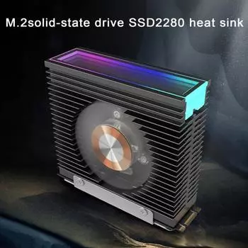 Радиатор SSD M.2 2280, 5 В, 3 контакта, ARGB Aura Sync, охлаждающий вентилятор, термосиликоновая накладка, алюминиевый сплав