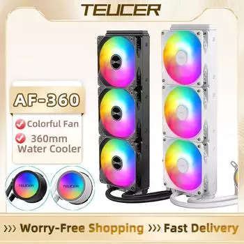 Радиатор водяного охлаждения ПК TEUCER AF-360 120 мм RGB-вентилятор 360 мм жидкостное водяное охлаждение для Intel LGA 2011 1700 1200 115x AM4 AM5 AMD белый