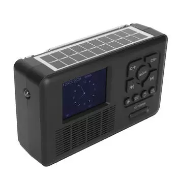 Радиоприемник на солнечной батарее DAB FM Bluetooth 5.0 с 4-мя источниками питания и функцией аварийного останова с памятью на фонарике
