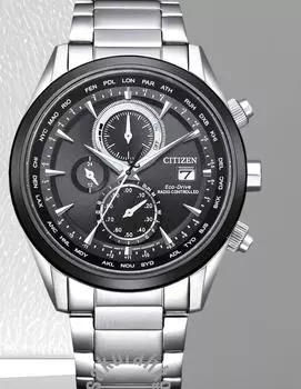 Радиоуправляемые часы CITIZEN Perpetual с черным циферблатом AT8266-89E