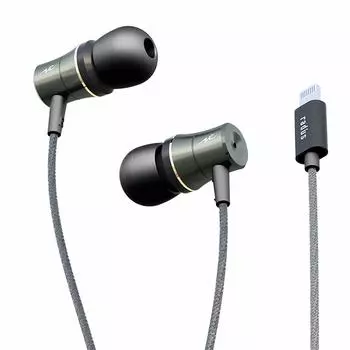 Radius Earphones for Ne Lightning Connection Lightning iPhone Remote Control with Microphone Canal Aluminum Housing HP-NEL31 iPhone HP-NEL31K (Black)