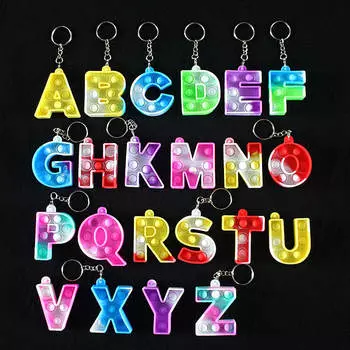 Радуга Push Pops Bubble Fidget Toys Брелок Его Popite Антистресс Сенсорная игрушка Анти-тревога Игрушки для снятия стресса Дети Оптовая A-Random Color