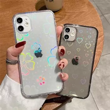 Радужные лазерные чехлы с градиентом радуги для Iphone X Xs Max Xr, прозрачные мягкие чехлы для Iphone 11 Xr 6s 7 8 Plus 12, прозрачные акриловые чехлы for iPhone XS