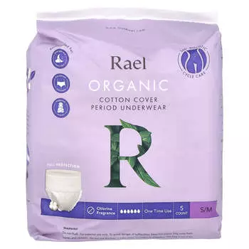 Rael, гигиенические прокладки с покрытием из органического хлопка, S/M, 5 шт.