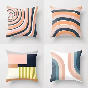 Rainbow Abstract Throw Pillow Cover Cushion for Home Sofa Chair Decoration 40x40cm
