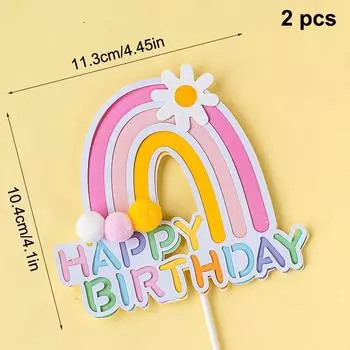 Rainbow Cake Surface Decoration Mini Cake Plug-In Cake Color Love Cake Decoration