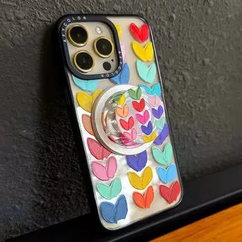 «Чехол для iPhone 13/14/15 Pro Max с высокой светопропускаемостью и защитой от падений Rainbow Love» iPhone 15 plus