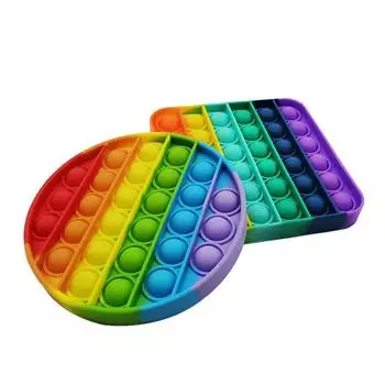 Rainbow Push Bubble Pops Fidget Сенсорная поп-игрушка для Autisim с особыми потребностями Антистрессовая игра Снятие стресса Squishy Pops It Fidget Toys