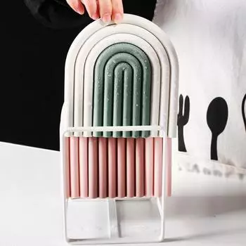 Rainbow Shape Table Mat Silicone Heat insulation Pad Tableware Soup Pots Placement Home Kitchen Stackable Cup Mat Coasters 15x14x1cm