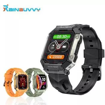 Rainbuvvy PG333 Смарт-часы 1,92-дюймовый сенсорный экран Bluetooth Звонки Частота сердечных сокращений Мониторинг сна Шагомер Спортивные часы для активного отдыха чёрный