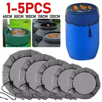 Rainwater Bucket Insect Cover Adjustable Drawstring Rain Barrel Filter Mesh Anti-insect Garden Rainwater Netting Garden Supplies 1PC