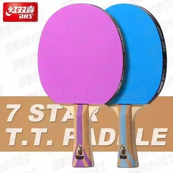 Ракетка для настольного тенниса DHS 6 Star Color, ракетка для пинг-понга 7 Star, бита Hurricane 9 Sticky Forehand, резина Hurricane 3 Backhand 6001 FL grip