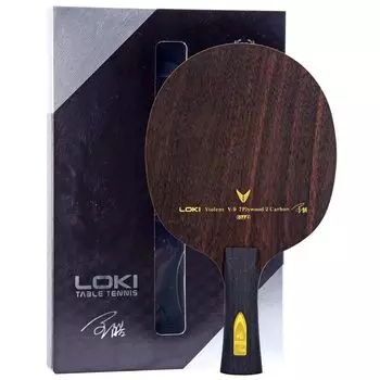 Ракетка для настольного тенниса LOKI Violent 9 V9 (7+2 Эбони Карбон) Оригинальная ракетка для пинг-понга LOKI WANG HAO V-9 Long Handle FL