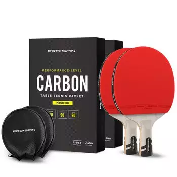 Ракетка для пинг-понга PRO SPIN Carbon Penhold с короткой рукояткой, премиум-класса, изготовленная из углеродного волокна, профессиональный уровень, 7-слойное лезвие, резина премиум-класса
