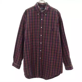 RALPH LAUREN BIG SHIRT check Long sleeve Button down shirt M Green system Men s Used