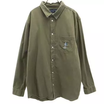 RALPH LAUREN Long sleeve shirt L khaki CLASSIC FIT Men s Used