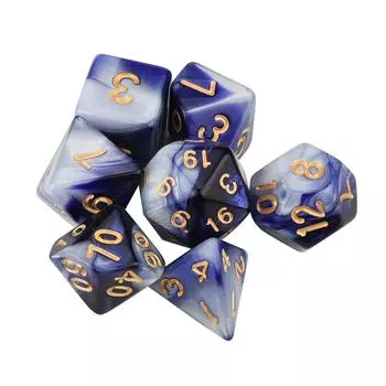 Ramidos 7 шт./компл. TRPG игра Dungeons Dragons многогранные D4-D20 многогранные акриловые кости One Size
