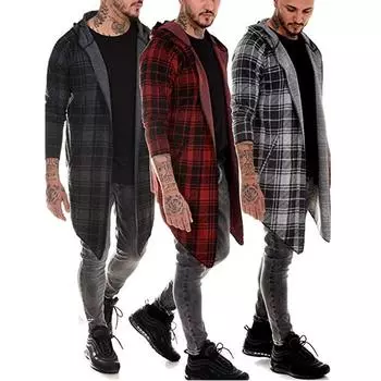 Ramidos Мужской однотонный плащ с капюшоном, куртка, кардиган, верхняя одежда с длинными рукавами, блузка XXXL красный