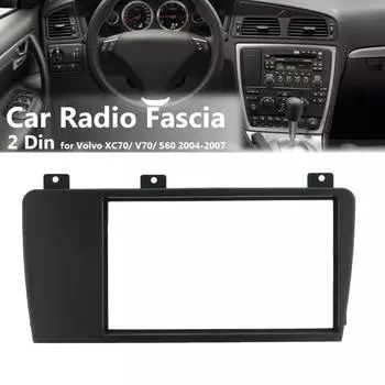 Рамка панели автомобильного стерео радиоприемника 2 Din для Volvo Xc70/ V70/ S60 2004-2007 чёрный