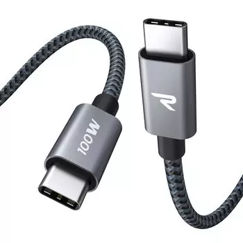 RAMPOW USB C Cable Compatible Ultra Fast Charging Cable Data Transfer Disconnection Prevention Heavy Duty Nylon Type C Cable iPhone 16 Charging 15