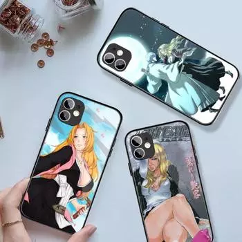 Чехол для телефона Rangiku Bleach Manga для IPhone 14 13 12 11 XS X 8 7 6 Plus Mini Pro Max SE 2022, черный стеклянный чехол из поликарбоната и ТПУ iPhone 14