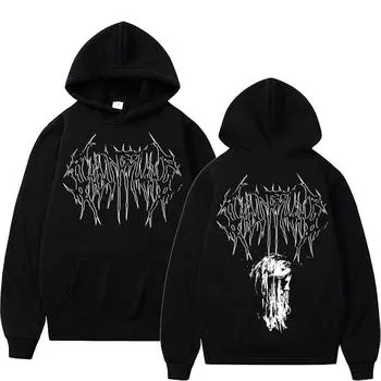 Рэпер Ghostemane Squeeze Графическая толстовка Унисекс Уличная одежда Унисекс Толстовки в стиле хип-хоп Унисекс Женская негабаритная флисовая хлопковая толстовка с капюшоном L