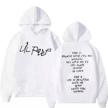 Рэпер Lil Peep Модная повседневная толстовка с капюшоном Популярная женская хип-хоп толстовка Осенняя мода ретро шерстяная толстовка уличная одежда S