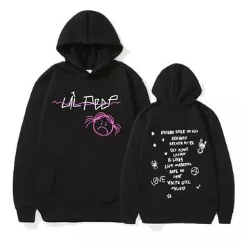 Рэпер Lil Peep пуловер с капюшоном унисекс в стиле хип-хоп модные толстовки с длинными рукавами унисекс повседневные флисовые толстовки большого размера уличная одежда 2XL